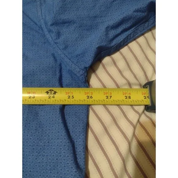 Rafter C Mens Button Down Shirt Blue All Over Print Golf Shirt Long Sleeve XL - Picture 13 of 14